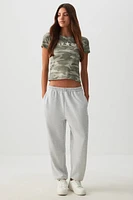 Ardene Oversized Sweatpants in Light Grey | Size | Polyester/Cotton | Fleece-Lined