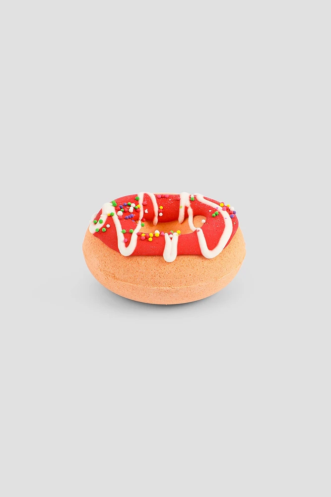 Ardene Glazed Donut Bath Bomb in Red