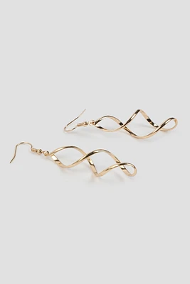 Ardene Twisted Drop Earrings in Gold | Stainless Steel