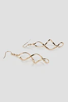 Ardene Twisted Drop Earrings in Gold | Stainless Steel