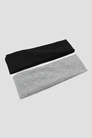 Ardene 2-Pack Ribbed Headbands in Grey