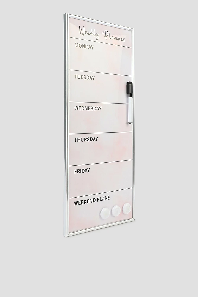 Ardene Dry-Erase Weekly Planner in Light Pink