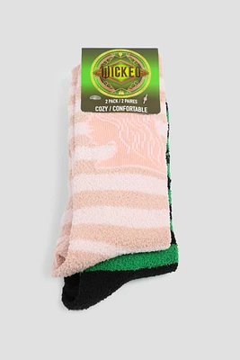 Ardene 2-Pack Wicked Cozy Socks in Light Pink | Polyester/Spandex