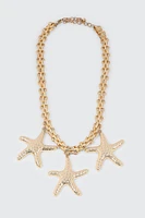 Ardene Chunky Starfish Chain Necklace in Gold