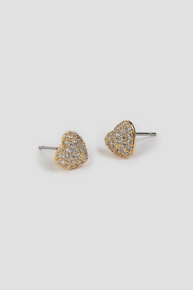 Ardene 14K Gold Plated Heart Earrings | Stainless Steel