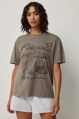 Ardene Oversized Colorado Graphic T-shirt in | Size | 100% Cotton