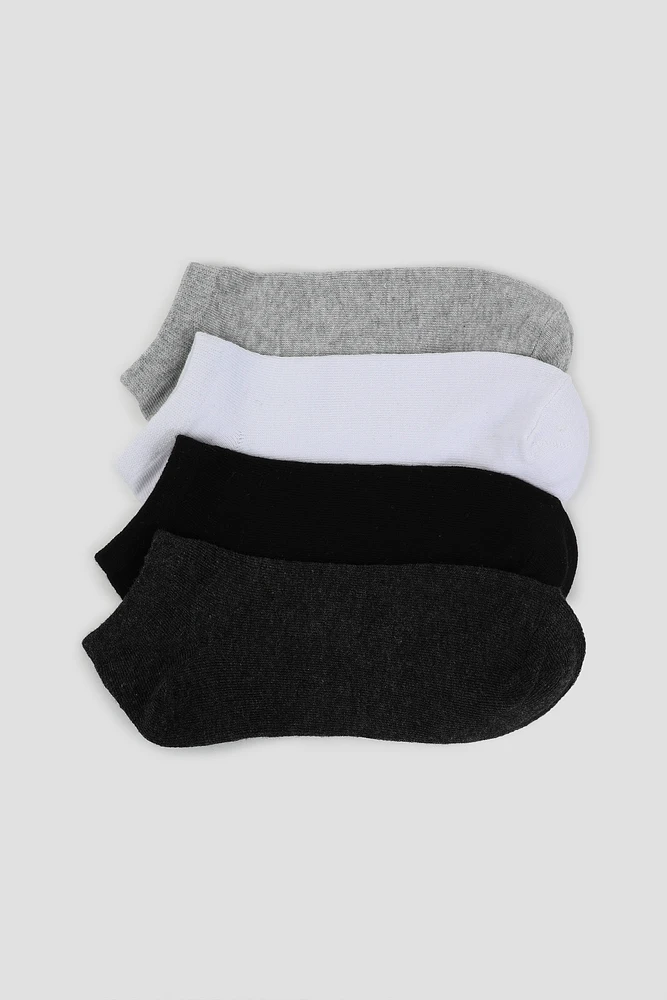 Ardene 4-Pack Solid Ankle Socks | Polyester/Cotton/Elastane