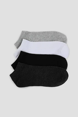 Ardene 4-Pack Solid Ankle Socks | Polyester/Cotton/Elastane