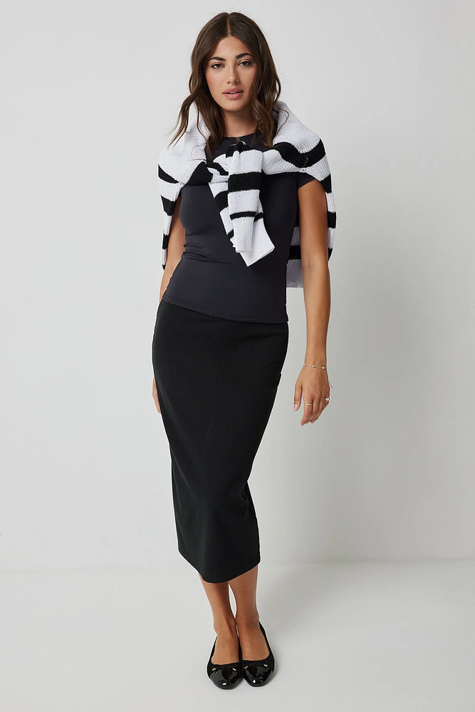 Ardene Back Slit Pencil Skirt in | Size | Polyester/Elastane
