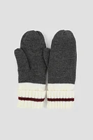 Ardene Fleece Lined Cabin Mittens in Dark Grey | 100% Acrylic