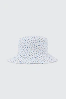 Ardene Ditsy Floral Bucket Hat in White | 100% Cotton