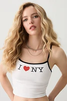 Ardene Contrast Trim Graphic Tank Top in White | Size | Spandex/Cotton