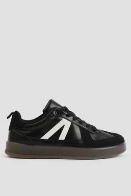 Ardene Black Faux Leather Sneakers | Size