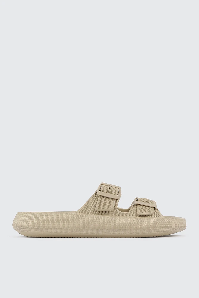 Ardene Man 2-Strap Slides For Men in Beige | Size | Eco-Conscious