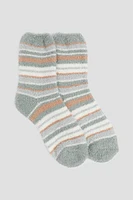 Ardene Striped Cozy Socks | Polyester/Spandex