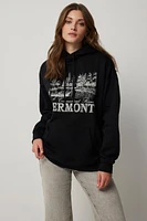 Ardene Graphic Oversized Hoodie in | Size | Polyester/Cotton | Fleece-Lined