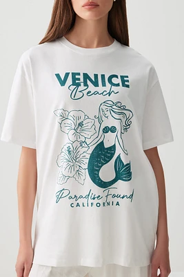 Ardene Beach Graphic T-Shirt in White | Size | 100% Cotton