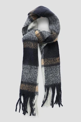 Ardene Checkered Scarf in Dark | Polyester