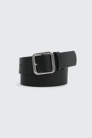 Ardene Faux Leather Belt in Silver | Size