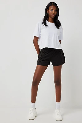 Ardene Super Soft Cargo Shorts in Black | Size | Polyester/Spandex