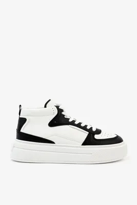 Ardene Black & White Hight Top Sneakers | Size | Faux Leather