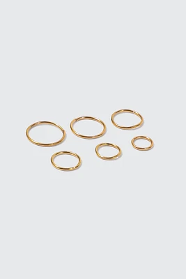 Ardene 6-Pack 18K Gold Plated Nose Rings