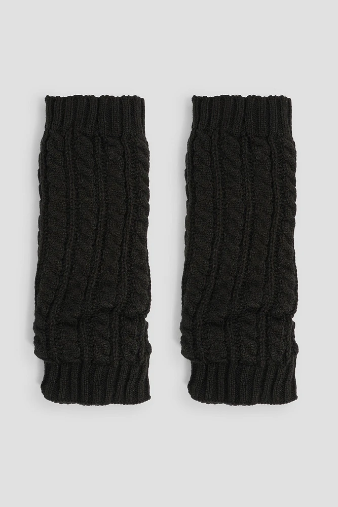 Ardene Cable Knit Leg Warmers in Black | 100% Acrylic