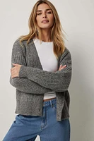 Ardene V-Neck Cardigan in Grey | Size | Polyester/Nylon | Eco-Conscious