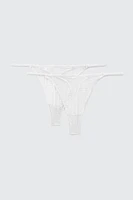 Ardene 2-Pack Lace Thong Panties in | Size | Nylon/Elastane