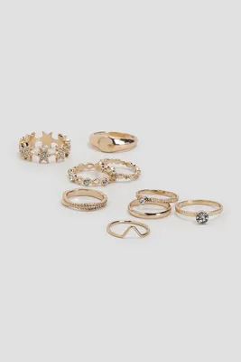 Ardene -Pack Assorted Rings in Gold | Size