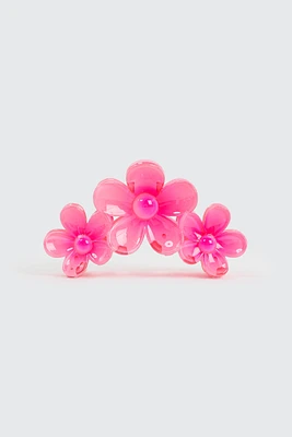 Ardene Daisy Hair Claw in Medium Pink