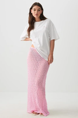 Ardene Maxi Lace Skirt in Light Pink | Size | Nylon/Elastane