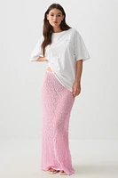 Ardene Maxi Lace Skirt in Light Pink | Size | Nylon/Elastane