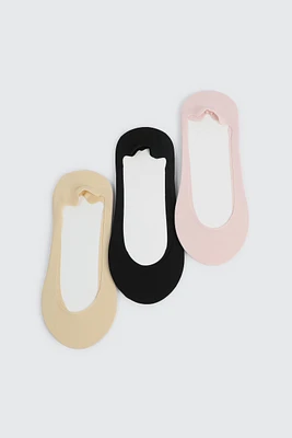 Ardene 3-Pack Mid Cut Shoe Liners in Light Pink | Nylon/Spandex