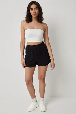 Ardene Crinkled High Rise Flowy Shorts in | Size | 100% Cotton