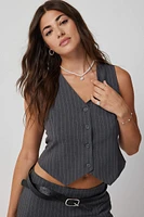 Ardene Tailored Vest in Dark Grey | Size | Polyester/Rayon/Spandex