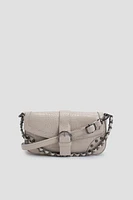 Ardene Croc Embossed Shoulder Bag in Beige | Faux Leather/Polyester