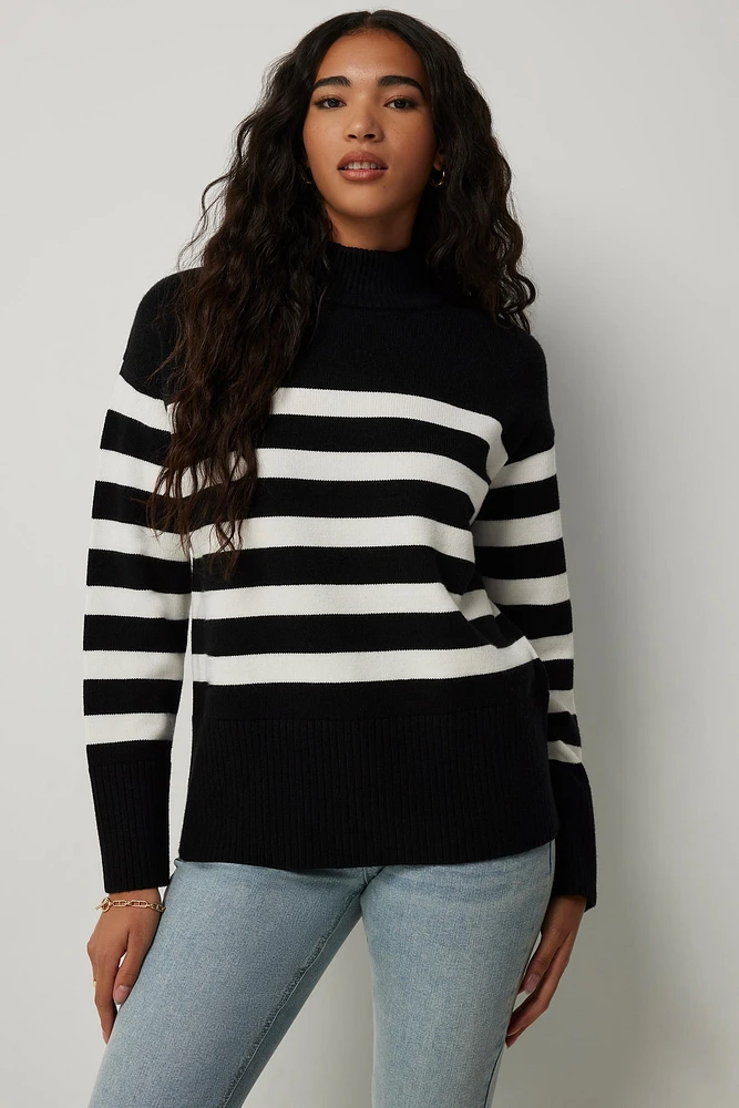 Ardene Long Mock Neck Sweater in | Size | Polyester/Nylon/Viscose