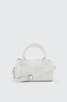 Ardene Barrel Crossbody Bag in White | 100% Recycled Polyester | Eco-Conscious