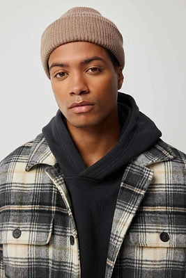 Ardene Man Beige Ribbed Beanie For Men | Polyester