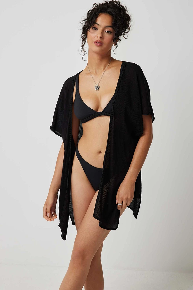 Ardene Crochet Trim Swim Cover Up in | Polyester