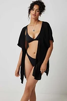 Ardene Crochet Trim Swim Cover Up in Black | Polyester