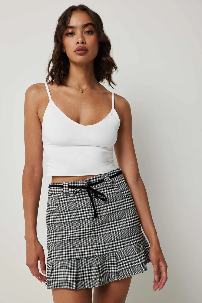 Ardene Pleated Plaid Mini Skirt in | Size | Polyester/Rayon/Spandex