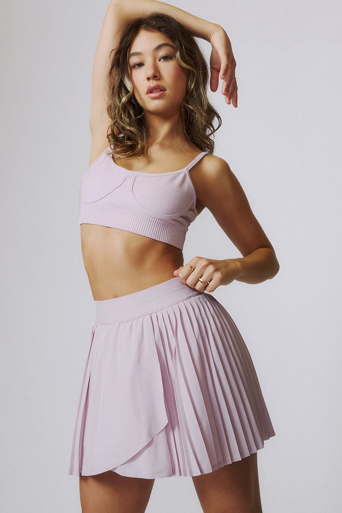 Ardene MOVE Pleated Athletic Skirt in Light Pink | Size Medium | Polyester/Spandex