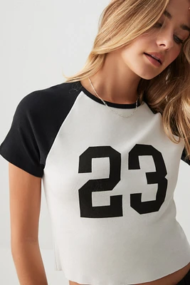 Ardene Ultra Crop Raglan T-Shirt in Black | Size | 100% Cotton