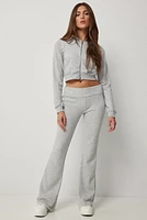 Ardene French Terry Flare Pants in Light Grey | Size | 100% Cotton