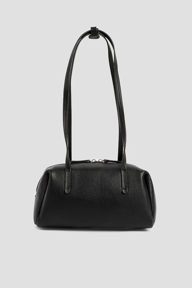 Ardene Long Strap Bowling Bag in Black | Faux Leather/Polyester