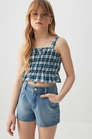 Ardene Kids Denim Shorts in Medium Blue | Size | Spandex/Cotton