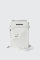 Ardene Faux Leather Phone Bag in White | 100% Recycled Polyester/Faux Leather | Eco-Conscious