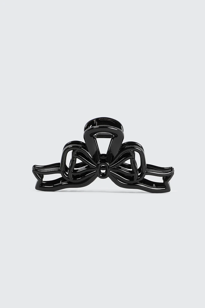 Ardene Bow Cutout Hair Claw in Black